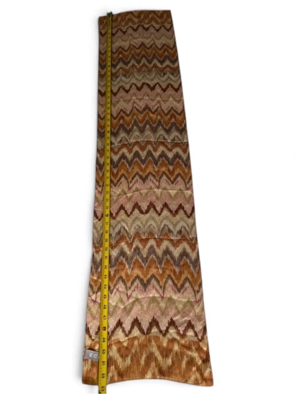 Echo 100% Silk Scarf Chevron Zigzag Print Pink Brown Orange Oblong